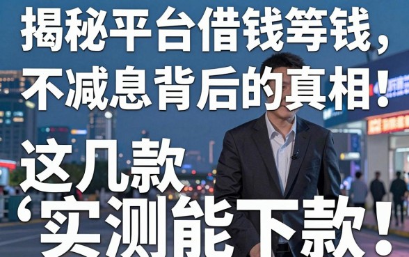 揭秘平台借钱不减息背后的真相，这几款实测能下款