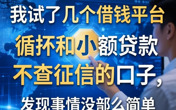 我试了几个借钱平台可循环和小额贷款不查征信的口子，发现事情没那么简单
