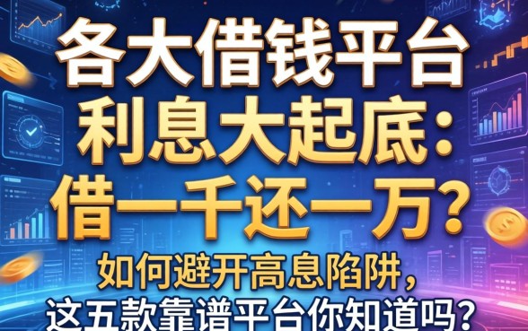 各大借钱平台利息大起底：借一千还一万？如何避开高息陷阱，这五款靠谱平台你知道吗？
