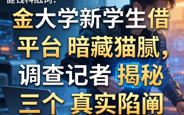 大学新生借钱平台暗藏猫腻，调查记者揭秘三个真实陷阱