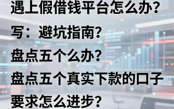 避坑指南：遇上假借钱平台怎么办？盘点五个真实下款的口子