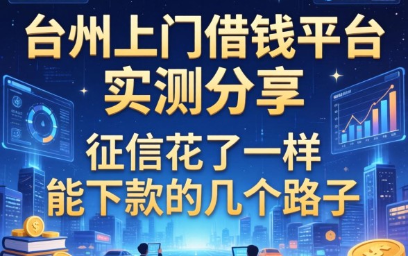 台州上门借钱平台实测分享：征信花了一样能下款的几个路子