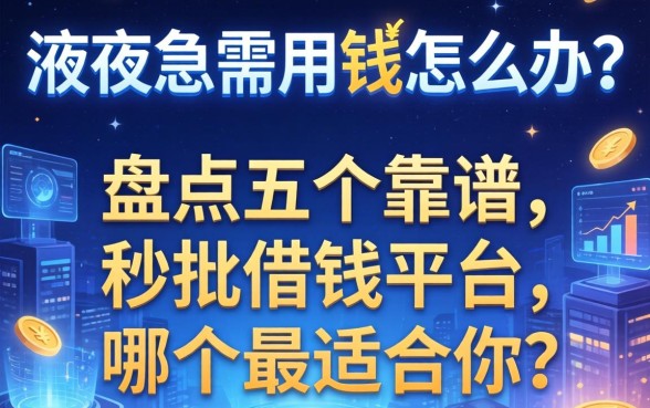 深夜急需用钱怎么办？盘点五个靠谱的秒批借钱平台，哪个最适合你？