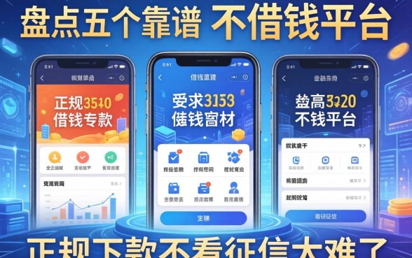 盘点五个靠谱的不借钱的平台，正规下款不看征信太难了