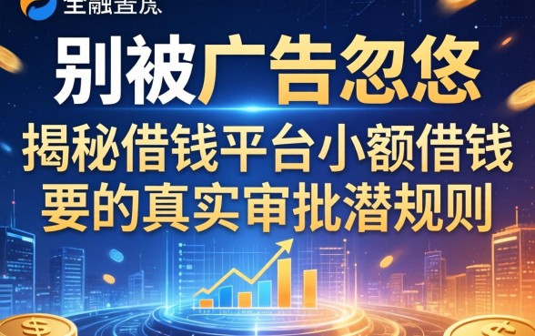 别被广告忽悠，揭秘借钱平台小额借钱的真实审批潜规则