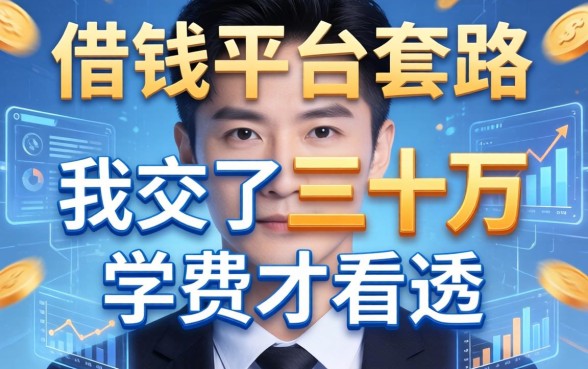 借钱平台宣传里的套路，我交了三十万学费才看透
