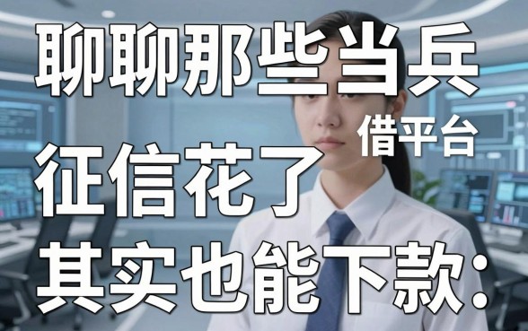 聊聊那些当兵借钱平台，征信花了其实也能下款