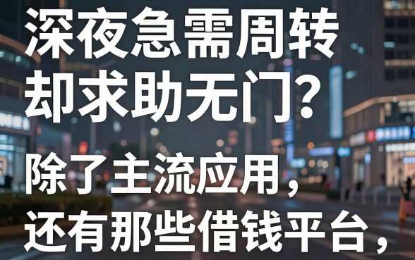 深夜急需周转却求助无门？除了主流应用，还有那些借钱平台能解燃眉之急？
