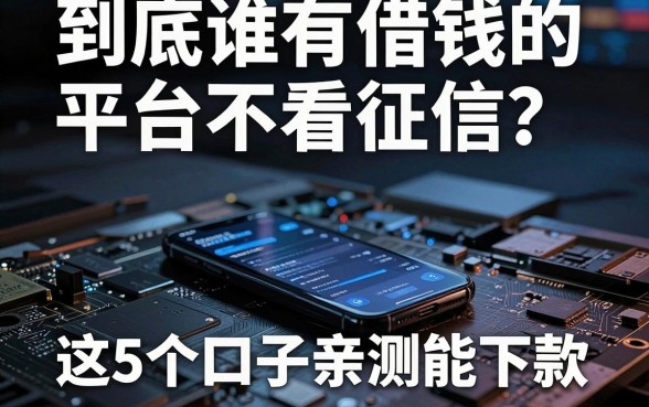 深夜翻遍手机，到底谁有借钱的平台不看征信？这5个口子亲测能下款