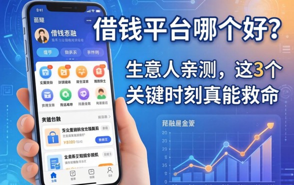 手机借钱平台哪个好？生意人亲测，这3个关键时刻真能救命
