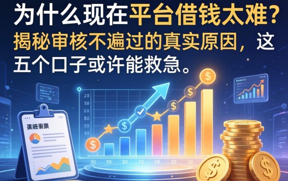 为什么现在平台借钱太难？揭秘审核不通过的真实原因，这五个口子或许能救急