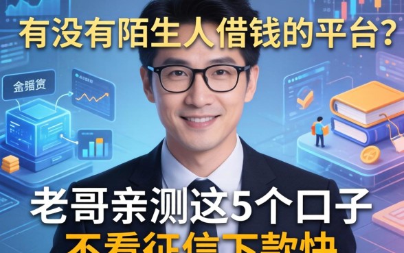 有没有陌生人借钱的平台？老哥亲测这5个口子不看征信下款快
