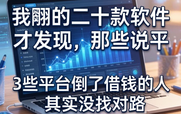 我翻了二十款软件才发现,那些说平台倒了借钱的人其实没找对路