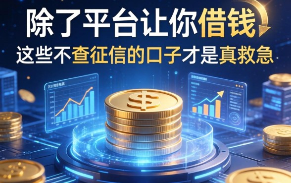 除了平台让你借钱，这些不查征信的口子才是真救急