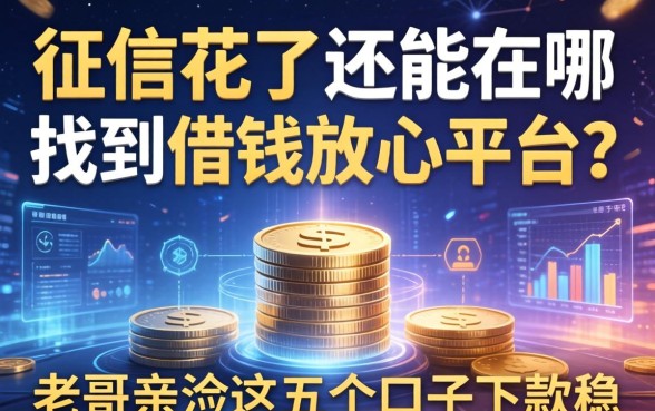 征信花了还能在哪找到借钱放心平台？老哥亲测这五个口子下款稳
