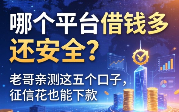 哪个平台借钱多还安全？老哥亲测这五个口子，征信花也能下款