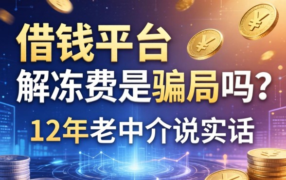 借钱平台解冻费是骗局吗？12年老中介说实话