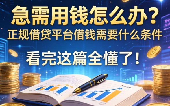 急需用钱怎么办？正规借钱平台借钱需要什么条件？看完这篇全懂了！