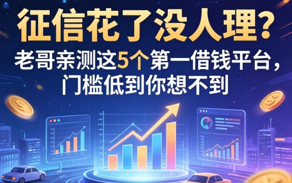征信花了没人理？老哥亲测这5个第一借钱平台，门槛低到你想不到