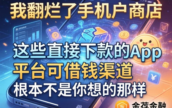 我翻烂了手机应用商店，发现这些直接下款的app和平台可借钱渠道根本不是你想的那样