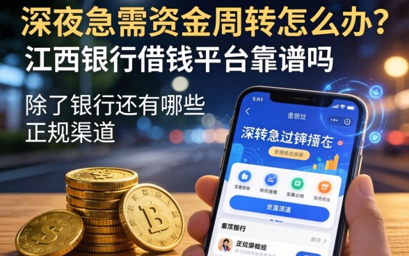 深夜急需资金周转怎么办？江西银行借钱平台靠谱吗？除了银行还有哪些正规渠道推荐？