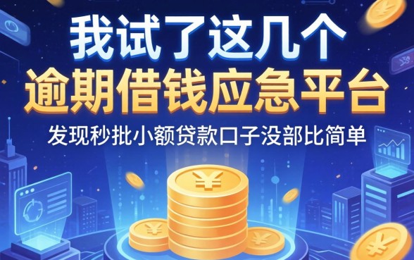 我试了这几个逾期借钱应急平台，发现秒批小额贷款口子没那么简单