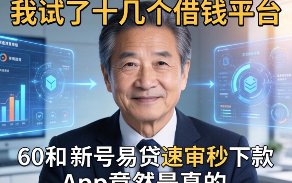我试了十几个借钱平台，发现60岁和新号易贷速审秒下款app竟然是真的