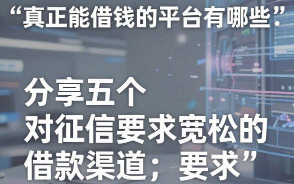 真正能借钱的平台有哪些：分享五个对征信要求宽松的借款渠道
