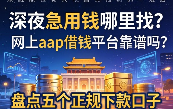 深夜急用钱哪里找？网上aap借钱平台靠谱吗？盘点五个正规下款口子