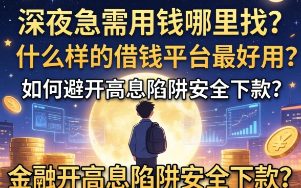 深夜急需用钱哪里找？什么样的借钱平台最好用？如何避开高息陷阱安全下款？