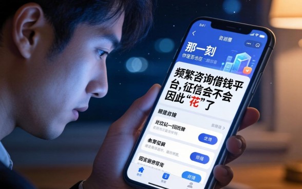 深夜手机屏幕亮起的那一刻，你是否也在焦虑：频繁咨询借钱平台，征信会不会因此“花”了？