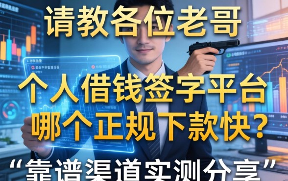 请教各位老哥，个人借钱签字平台哪个正规下款快？靠谱渠道实测分享