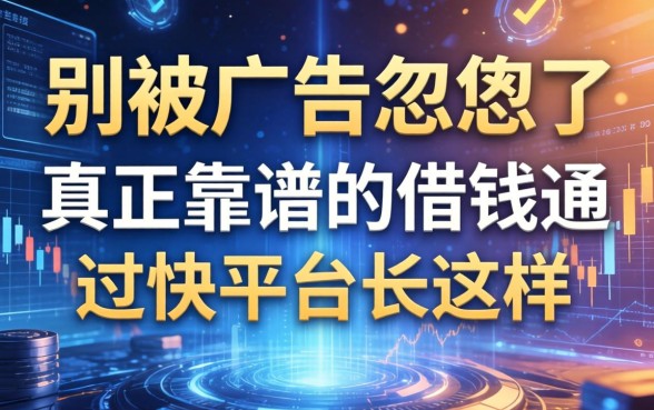 别被广告忽悠了，真正靠谱的借钱通过快平台长这样