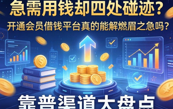 急需用钱却四处碰壁？开通会员借钱平台真的能解燃眉之急吗？靠谱渠道大盘点