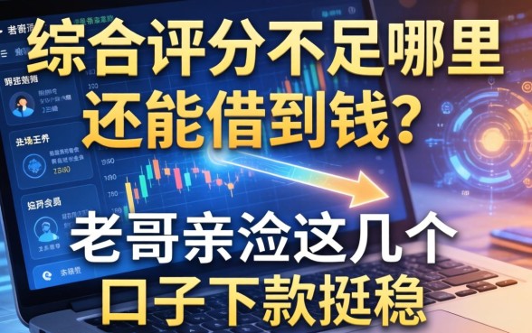 综合评分不足哪里还能借到钱？老哥亲测这几个口子下款挺稳