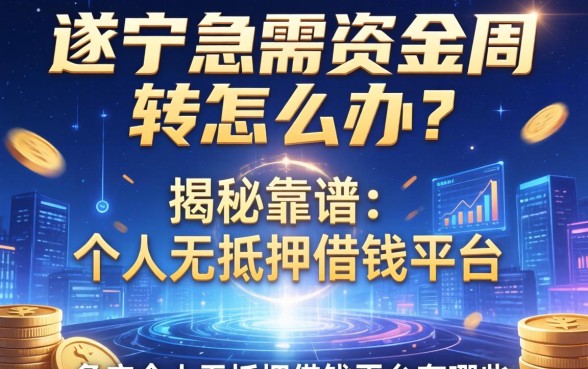 遂宁急需资金周转怎么办？揭秘靠谱的个人无抵押借钱平台有哪些？