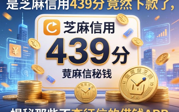 我芝麻信用439分竟然下款了，揭秘那些不查征信的借钱app