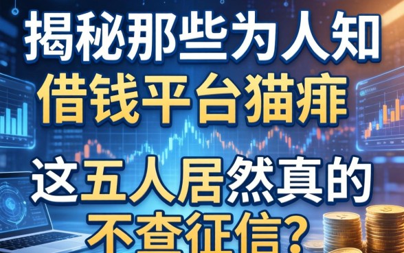揭秘那些不为人知的借钱平台猫腻：这五家居然真的不查征信？