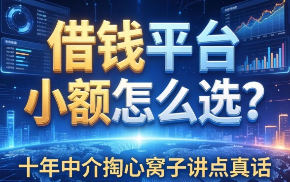 借钱的平台小额怎么选？十年中介掏心窝子讲点真话