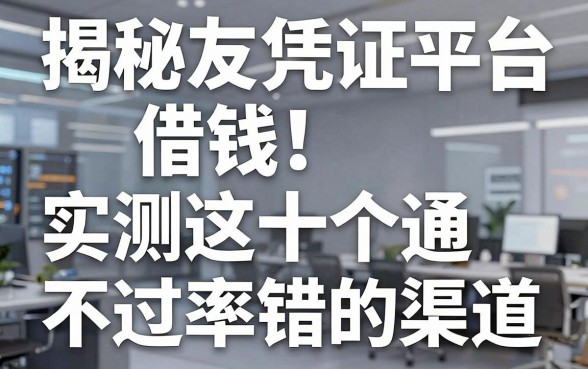 揭秘友凭证平台借钱：实测这十个通过率不错的渠道