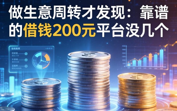 做生意周转才发现：靠谱的借钱200元平台没几个