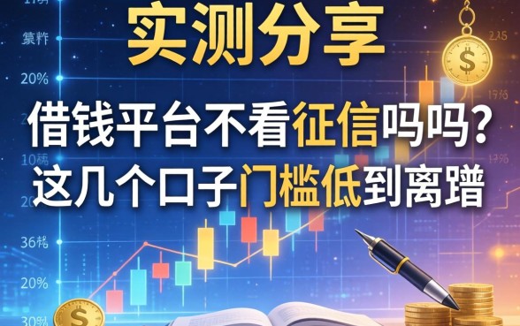 实测分享：借钱的平台不看征信吗吗？这几个口子门槛低到离谱