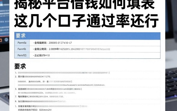 揭秘平台借钱如何填表，这几个口子通过率还行