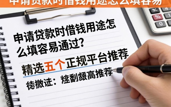 申请贷款时借钱用途怎么填容易通过？精选五个正规平台推荐