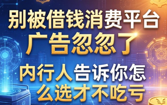别被借钱消费平台的广告忽悠了，内行人告诉你怎么选才不吃亏