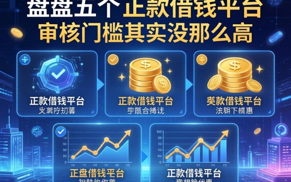 盘点五个正款借钱平台，审核门槛其实没那么高