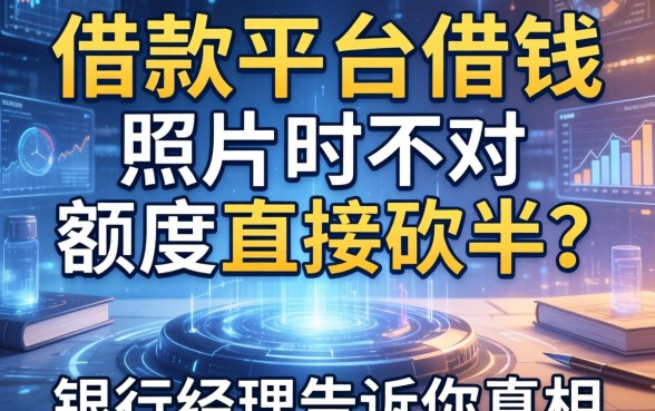 借款平台借钱照片拍不对，额度直接砍半？银行经理告诉你真相