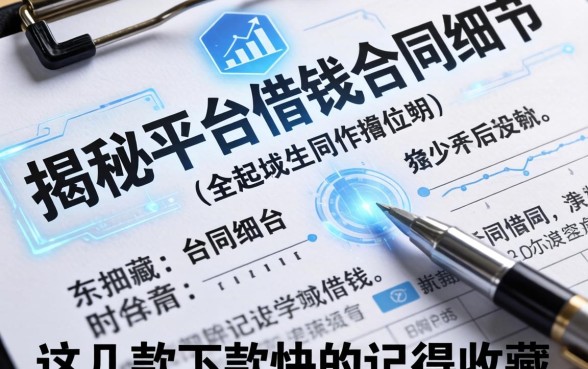 揭秘平台借钱合同细节，这几款下款快的记得收藏