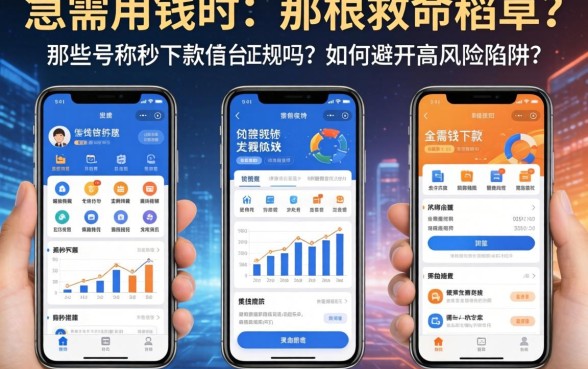 急需用钱时的那根救命稻草?那些号称秒下款的借钱平台正规吗?如何避开高风险陷阱?