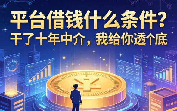 平台借钱什么条件？干了十年中介，我给你透个底